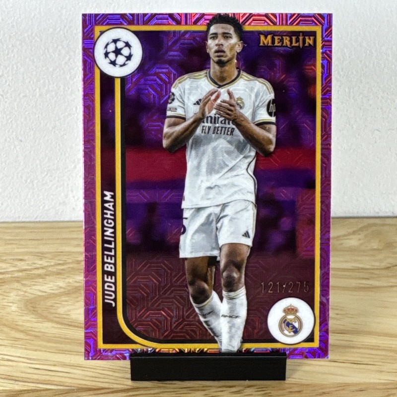 2023-24 Topps Merlin Jude Bellingham Pink Mojo Refractor /275 Madrid ENGLAND