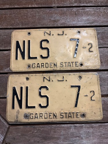 1970s NEW JERSEY LICENSE PLATE Pair NLS 7-2