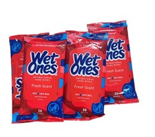 Wet Ones Antibacterial Fresh Scent Hand Wipes - 20 Count Pack of 5 