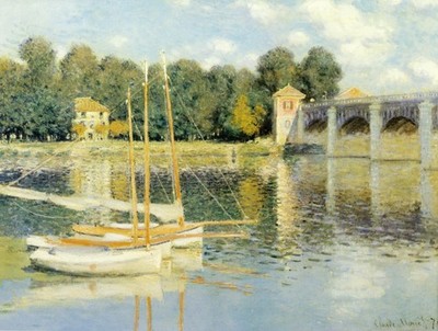 Vintage Fine Art Print Impressionist Claude Monet Lithograph - BRIDGE ARGENTEUIL