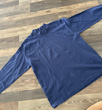 Hang Ten 100% Cotton Long Sleeve Top Size S/M Navy Blue Made In USA