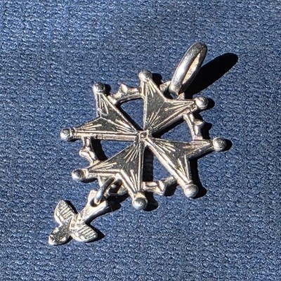 Antiker Anhänger ''Heiliger Geist'' aus 925 Silber - Malteserkreuz Heiliger Geist