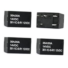 4 Packs 301-1C-S-R1 Relay, 12V 35A 5 Pins, Automotive Relay