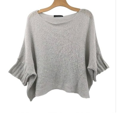 Susanne Karlsson Sweden Sweater Women's Small Gray Alpaca Blend Lightweight Crop