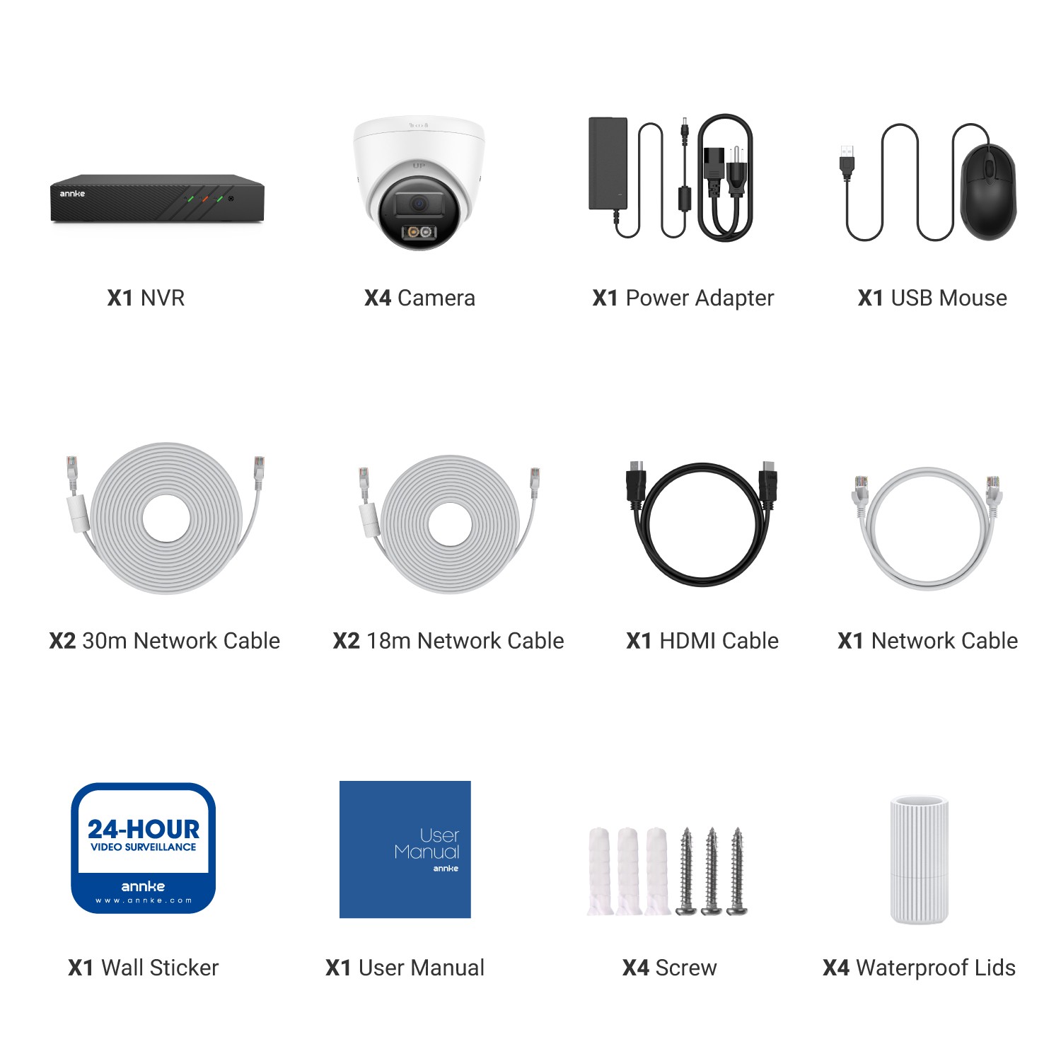 ANNKE 8CH 8MP NVR 5MP POE Security IP Camera System Color Night Two Way Audio AI