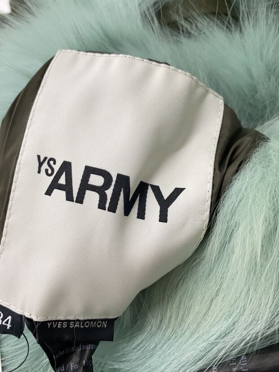 YVES SALOMON ALTRA PELLICCIA DI VOLPE GIACCA MILITARE CORTA 34 NYLON kaki usata