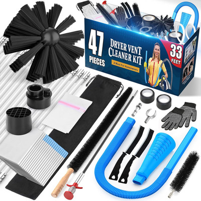 47-Pieces 33-Feet Dryer Vent Cleaner Kit, Dryer Cleaning Tools, Include Omnidire