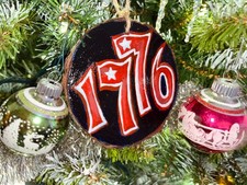 America 250 memorabilia - handpainted 1776 Ornament on wood (Limited Edition)