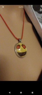 Heart Eyes Emoji Charm Pendant Necklace