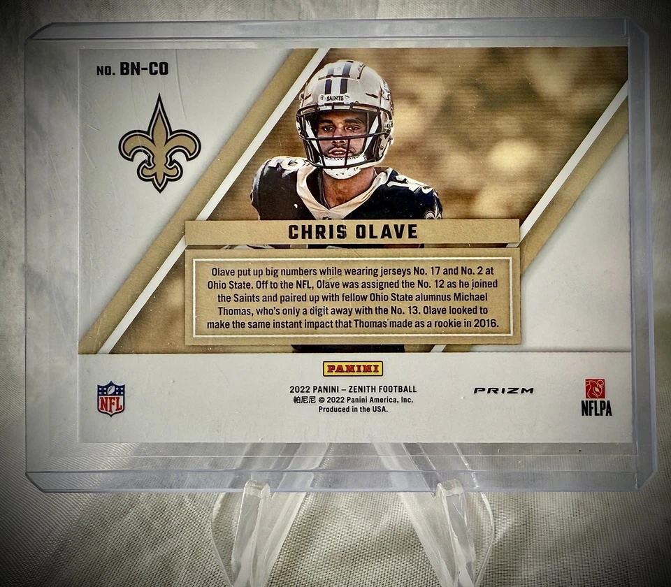 2022 Panini Zenith - Chris Olave - Behind The Numbers Red Prizm SP Card #BN-CO - Image 2 of 4