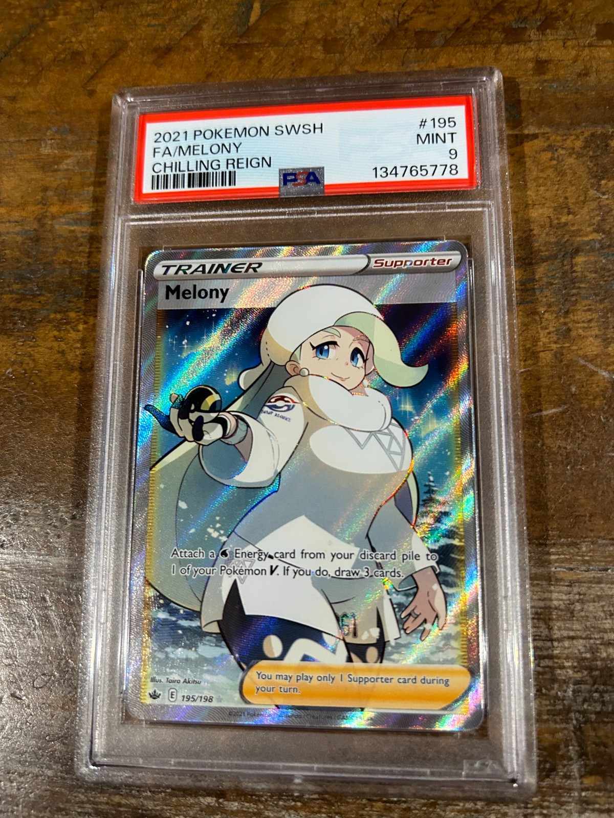 POKEMON 2021 Chilling Reign Full Art Trainer MELONY #195 PSA 9 Mint RARE 2