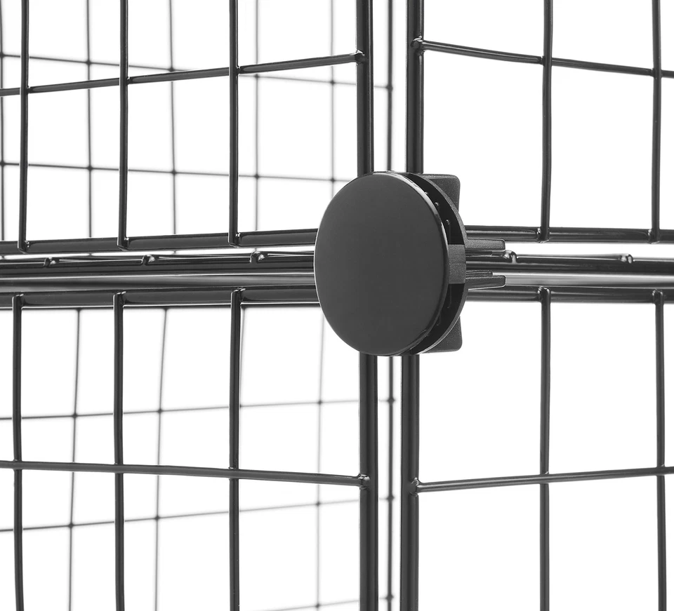 Cubos de almacenamiento Whitmor - Estantes de alambre apilables entrelazados - negros (juego de 4) Foto 4 de 4