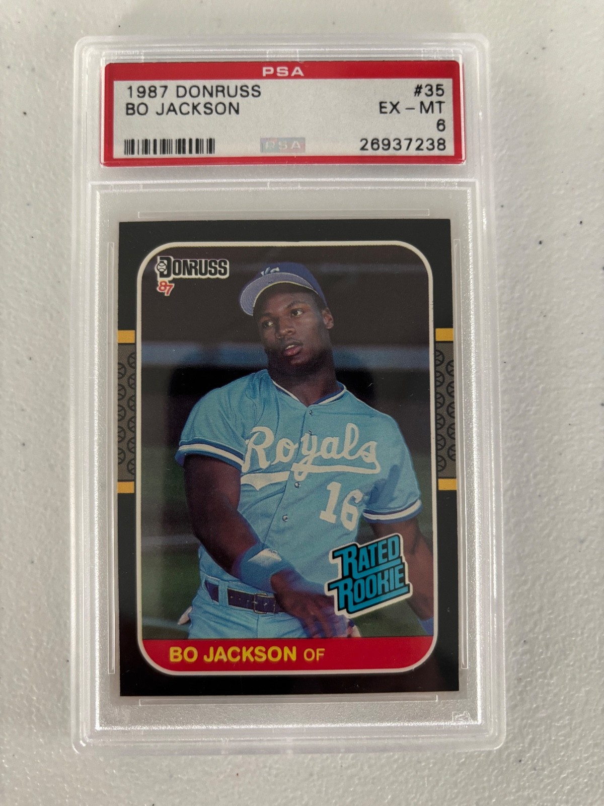 1987 DONRUSS BASEBALL #35 BO JACKSON PSA 6 EX-MT