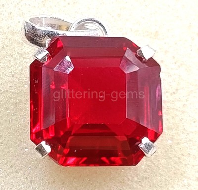 Certified 41.30 Ct Natural Red Ruby Pendant Loose Gems 925 Silver Setting 5JSA