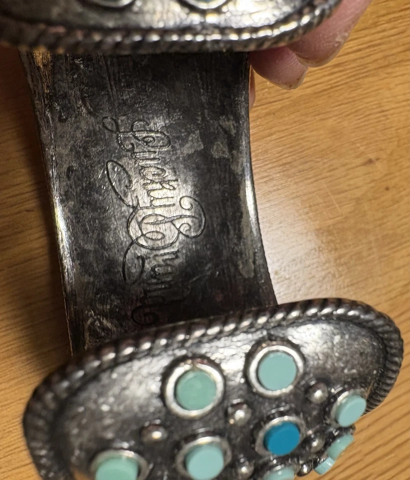 Brazalete brazalete de plata y turquesa marca Lucky Foto 2 de 4