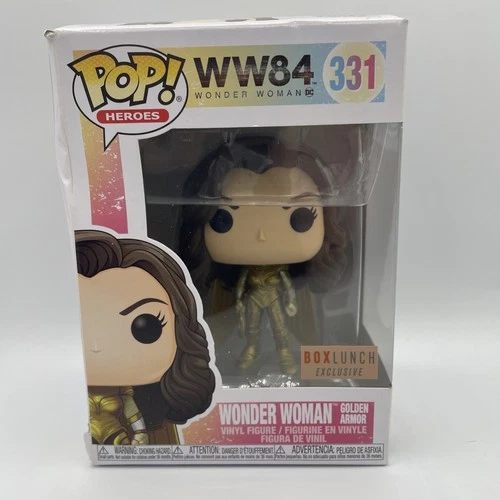 Funko POP Wonder Woman Golden Armor#331 Vinyl Figure WW84 Box Lunch Exclusive