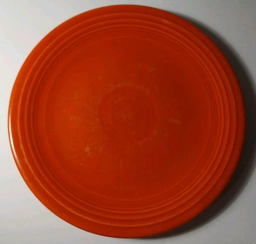 1936 Vintage RED ORANGE FIESTA PLATE RADIOACTIVE RED ORANGE GLAZE SALAD PLATE 7"
