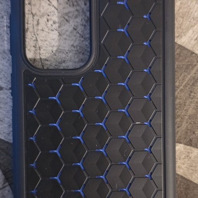 Spigen Back Case for Smartphone Black/Blue Matte Textured Hex Pattern SP681 0A
