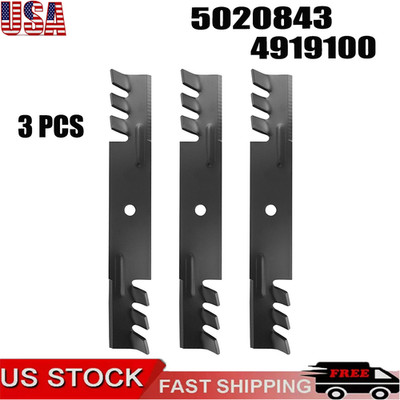 3 Toothed Mulching Mower Blades For Gravely ZT 00273000 04919100 48'' Deck