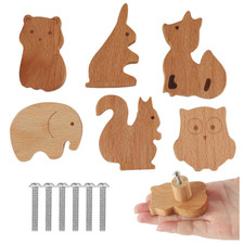 Holz Schrankkn&ouml;pfe 6 St&uuml;ck Tier Motiv Kinderzimmer Deko Schubladen Kn&ouml;p