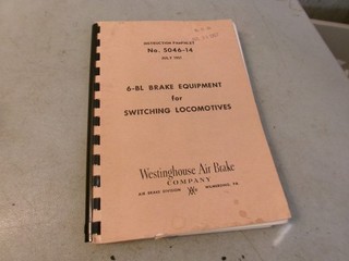 NO 5046 14 6BL BRAKE EQUIPMENT FOR SWITCHING LOCOMOTIVES JULY 1951 EXCELLENT