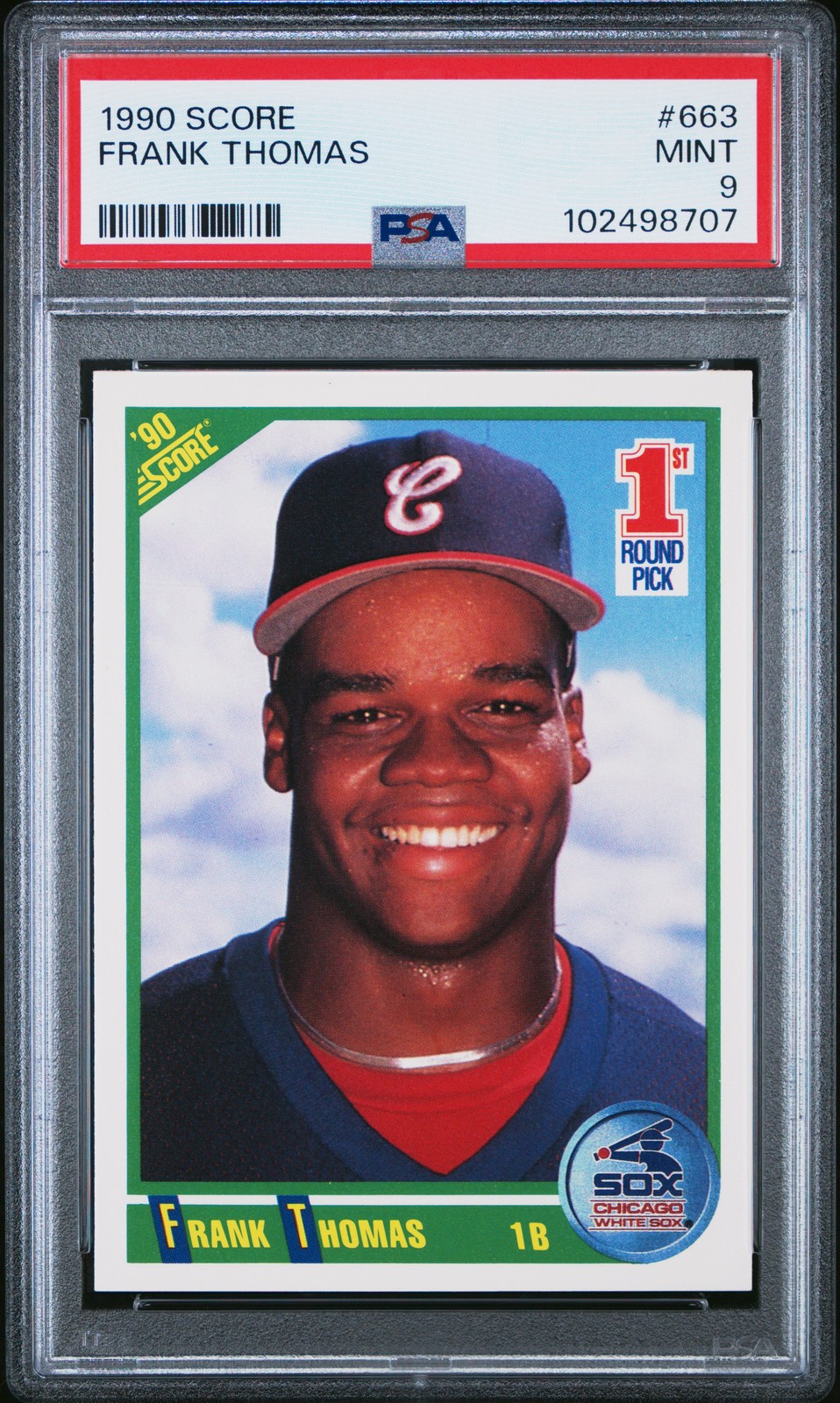 1990 SCORE #663 FRANK THOMAS ROOKIE RC PSA 9