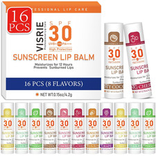 SPF 30 Lip Sunscreen, SPF Lip Balm Travel Size 16 Pack, Hydrating Lip Balm Bulk