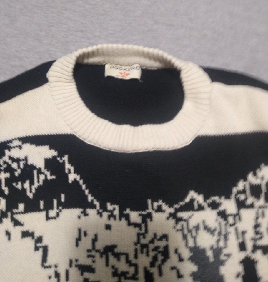 Suéter Dockers Tejido Feo Navidad Reno Rojo Nórdico XL Algodón Vacaciones Foto 3 de 4