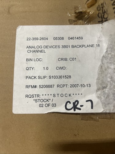 ANALOG DEVICES 3B01 BACKPLANE 16 CHANNEL - Picture 2 of 7