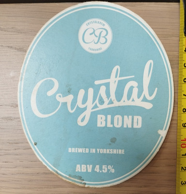 CRYSTALBREW - CRYSTAL BLONDE - Real Ale Pump Clip Front - Hausbar - Männerhöhle
