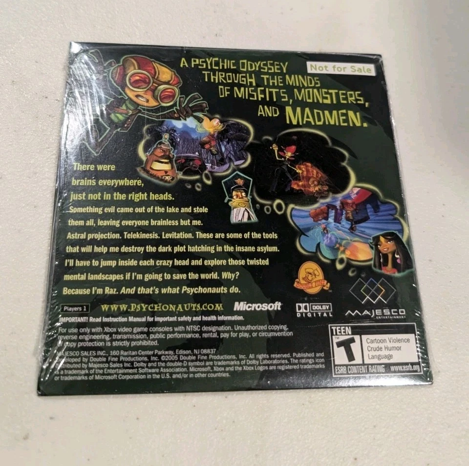 Psychonauts Demo Disc ORIGINAL Xbox not for resale Video Game PROMO SEALED NOS - Image 2 of 4