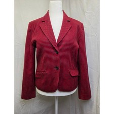 Pendleton Women s Size 10 Red Black Houndstooth Wool Blazer Vintage Classic