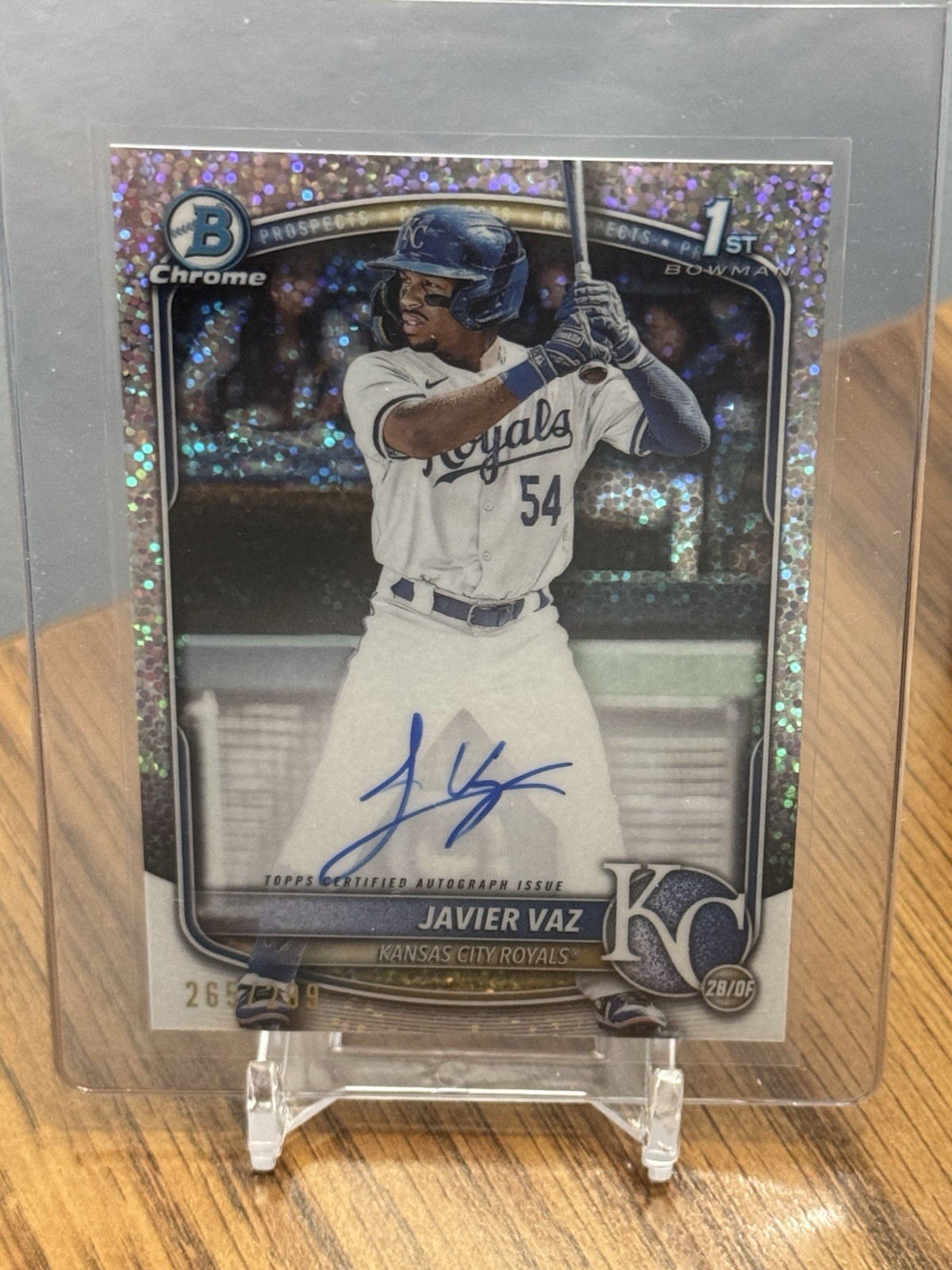 2025 1st Bowman Chrome Javier Vaz CPA-JVA Speckle Refractor Auto /299