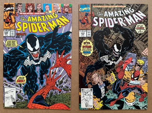 Amazing Spider-Man lot set 332 333, 1990 VF 8.0 average Venom, Styx and Stone