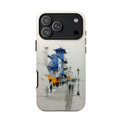 Phone Ink - iPhone | Galaxy | Pixel Case - Street Architecture Blue Yellow