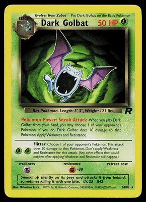Pokemon Card - Dark Golbat Team Rocket 24/82 Rare