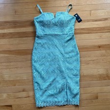GUESS Aqua Lace Sheath Cocktail Party Dress Sweetheart NWT Women's Size 6