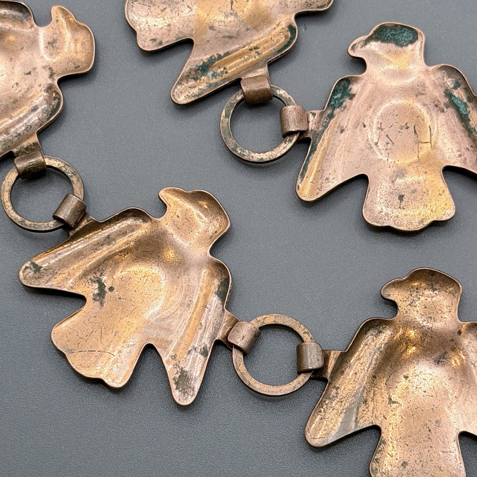 Vintage Stamped Thunderbird Copper Belt Concho So… - image 11