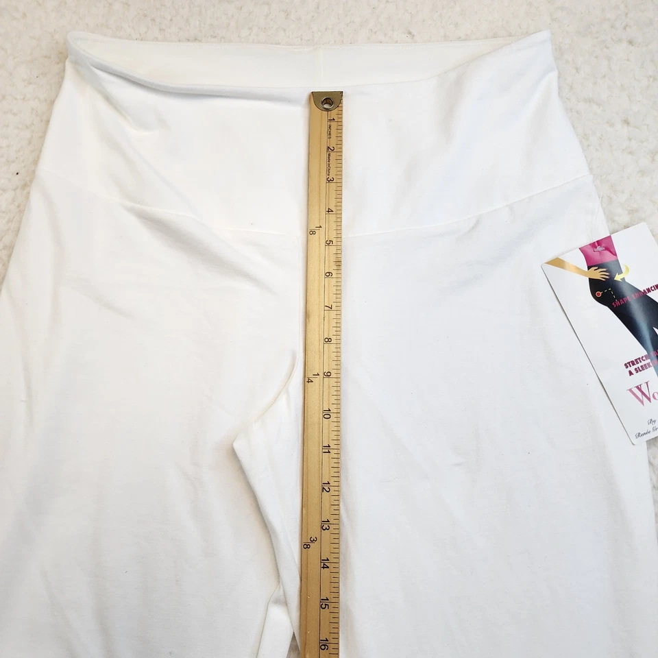 Leggings Capri femininas com controle cropped formato branco médio realçando alongamento - Imagem 4 de 4