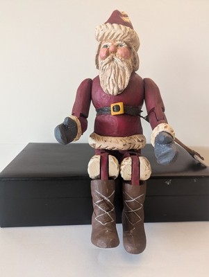 Woodsman  Santa Hand Carved  Hand Painted, Jointed  Ltd. Ed #4 Crate prospects