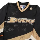 Vintage YOUTH Anaheim Ducks Hockey Jersey Top Team Signed Autographed CCM Y2K S