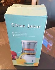 Big Portable USB Rechargeable Electric Citrus Press/Juicer, Battery, White/Green