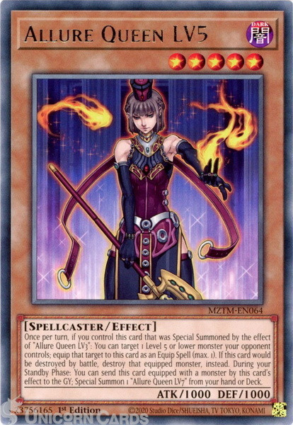 MZTM-EN064 Allure Queen LV5 : Rare 1st Edition Mint YuGiOh Card