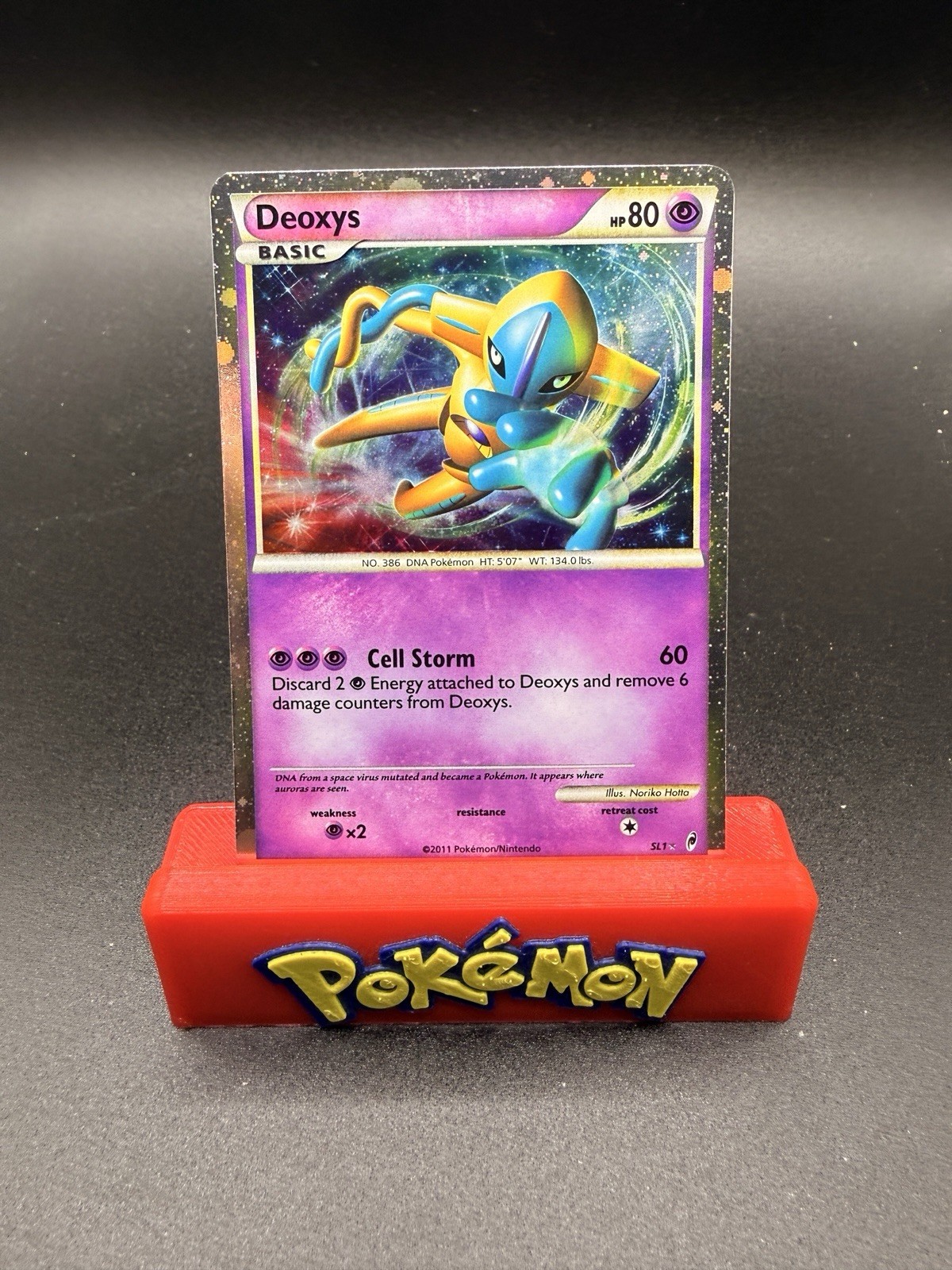 Pokémon 2011 Call of Legends Deoxys SL1 Shiny Holo Card Near Mint Swirl