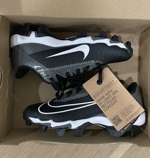 Nike Vapor Shark Boy's Size 1Y Youth Kids Black Gray Football Cleats DH5089-010