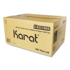 Karat KRTCKCL1045 32 oz. Cold Cup Flat PET Plastic Lids - Clear 600/Carton New