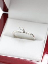 Platinum Princess Cut 1/3ct VS Diamond Solitaire Ladies Ring Size P