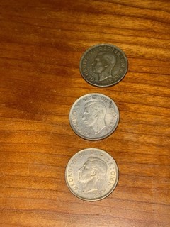 1941 1943 Great Britain SILVER Florin Lot (3) George VI Two Shillings 50%