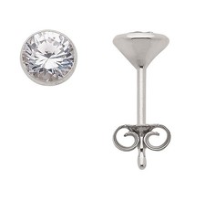 Diamant Ohrstecker 585 Weißgold Single/Einzel Stecker Brillant Gellgold 14 Karat