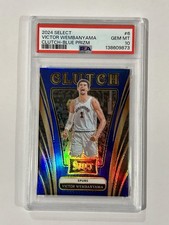 2025  Panini Select - Clutch Victor Wembanyama #6 Blue Prizm /75 PSA 10 Spurs